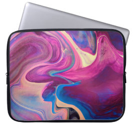 Paarse en blauwe acrylverf laptop sleeve