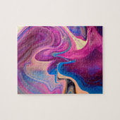 Paarse en blauwe acrylverf legpuzzel (Horizontaal)