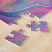 Paarse en blauwe acrylverf legpuzzel (Zijkant)