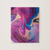 Paarse en blauwe acrylverf legpuzzel (Verticaal)