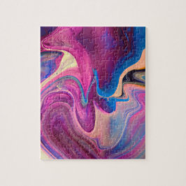 Paarse en blauwe acrylverf legpuzzel