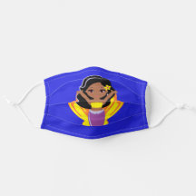 Paarse en Blauwe Afro-Amerikaanse Zwarte Meisje Ze