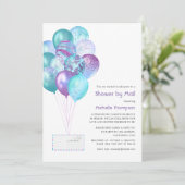 Paarse en blauwe Baby of Vrijgezellenfeest per pos Kaart (Staand voorkant)