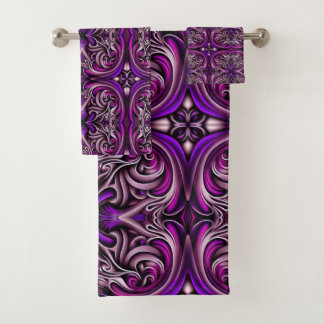 Paarse en blauwe badhanddoekset bad handdoek