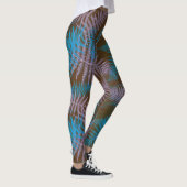 Paarse en blauwe bladeren Leggings (Rechts)