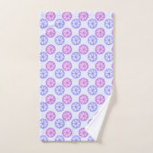 Paarse en blauwe bloemen bad handdoek (Handdoek)