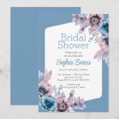 Paarse en Blauwe Bloemen Blauw Vrijgezellenfeest Kaart (Voorkant / Achterkant)