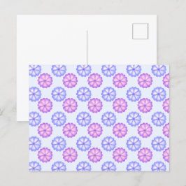 Paarse en blauwe bloemen briefkaart