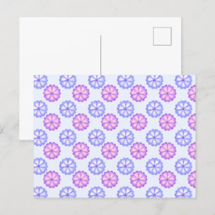 Paarse en blauwe bloemen briefkaart