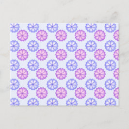 Paarse en blauwe bloemen briefkaart