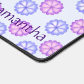 Paarse en blauwe bloemen bureaumat (Hoek)