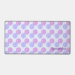 Paarse en blauwe bloemen bureaumat