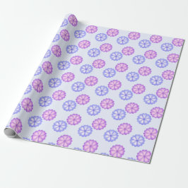 Paarse en blauwe bloemen cadeaupapier