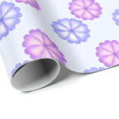 Paarse en blauwe bloemen cadeaupapier (Rol Hoek)
