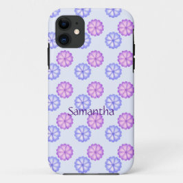 Paarse en blauwe bloemen Case-Mate iPhone case