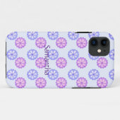 Paarse en blauwe bloemen Case-Mate iPhone case (Achterkant (horizontaal))