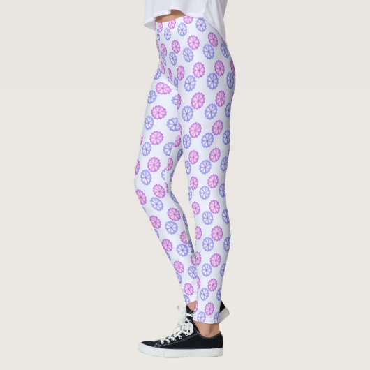 Paarse en blauwe bloemen leggings (Links)
