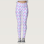 Paarse en blauwe bloemen leggings (Voorkant)
