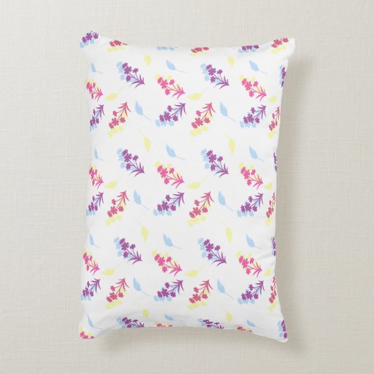 Paarse en Blauwe Bloemen Naadloos Patroon – Elegan Accent Kussen (Achterkant (Verticaal))