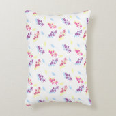 Paarse en Blauwe Bloemen Naadloos Patroon – Elegan Accent Kussen (Voorkant(Verticaal))