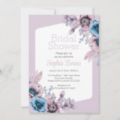 Paarse en blauwe bloemen Paarse Vrijgezellenfeest Kaart (Voorkant)