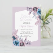 Paarse en blauwe bloemen Paarse Vrijgezellenfeest Kaart (Staand voorkant)