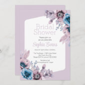 Paarse en blauwe bloemen Paarse Vrijgezellenfeest Kaart (Voorkant / Achterkant)