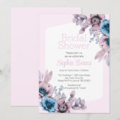 Paarse en Blauwe Bloemen Roze Vrijgezellenfeest Kaart (Voorkant / Achterkant)