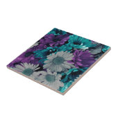 Paarse en Blauwe Bloemen Tegeltje (Zijkant)