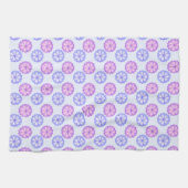 Paarse en blauwe bloemen theedoek (Horizontaal)