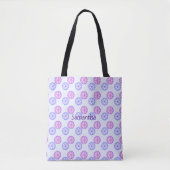 Paarse en blauwe bloemen tote bag (Voorkant)