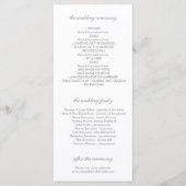 Paarse en blauwe bloemen Waterverf bruiloft progra Programmakaart (Achterkant)