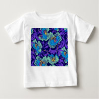 Paarse en blauwe bloemen William Morris