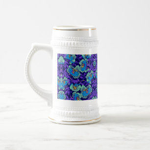 Paarse en blauwe bloemen William Morris Bierpul