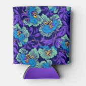 Paarse en blauwe bloemen William Morris Blikjeskoeler (Voorkant)