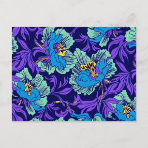 Paarse en blauwe bloemen William Morris Briefkaart