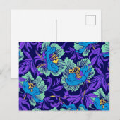 Paarse en blauwe bloemen William Morris Briefkaart (Voorkant / Achterkant)