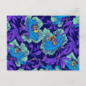 Paarse en blauwe bloemen William Morris Briefkaart (Voorkant)