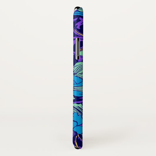 Paarse en blauwe bloemen William Morris Case-Mate iPhone Case (Achterkant / rechts)