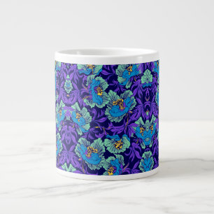 Paarse en blauwe bloemen William Morris Grote Koffiekop