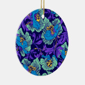 Paarse en blauwe bloemen William Morris Keramisch Ornament (Rechts)