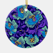 Paarse en blauwe bloemen William Morris Keramisch Ornament (Voorkant)
