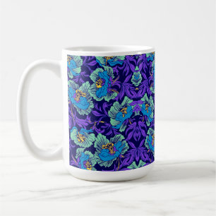 Paarse en blauwe bloemen William Morris Koffiemok
