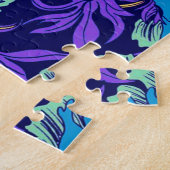 Paarse en blauwe bloemen William Morris Legpuzzel (Zijkant)