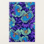 Paarse en blauwe bloemen William Morris Planner (Voorkant)