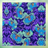 Paarse en blauwe bloemen William Morris Raamsticker (Vel 3)