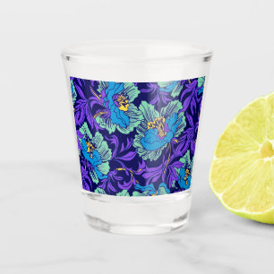 Paarse en blauwe bloemen William Morris Shot Glas