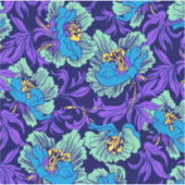 Paarse en Blauwe Bloemen William Morris Sticker (Voorkant)