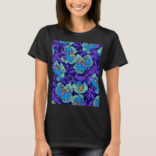 Paarse en blauwe bloemen William Morris T-shirt