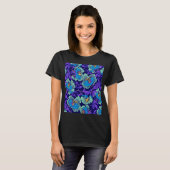 Paarse en blauwe bloemen William Morris T-shirt (Voorkant volledig)